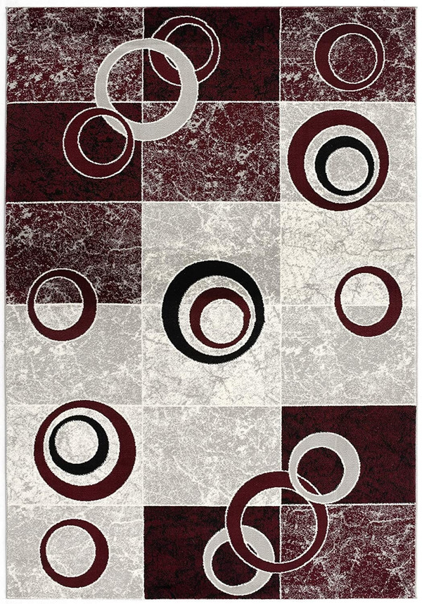 10' Red Abstract Dhurrie Runner Rug N270-393877
