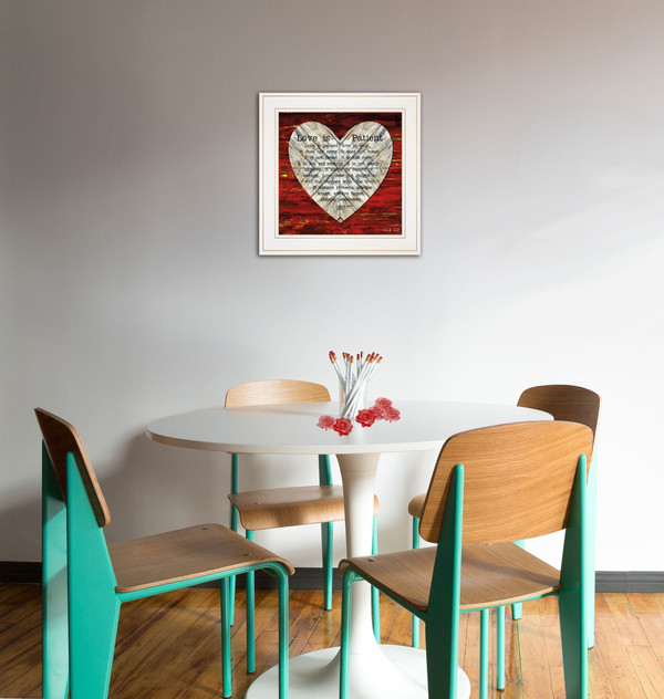 Love is Patient 1 White Framed Print Wall Art N270-404784