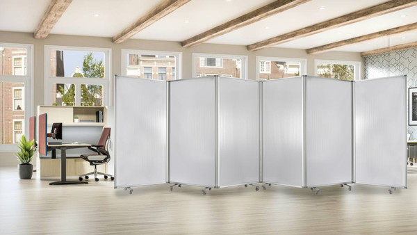 71" White Iron Folding Three Panel Screen Room Divider N270-348670