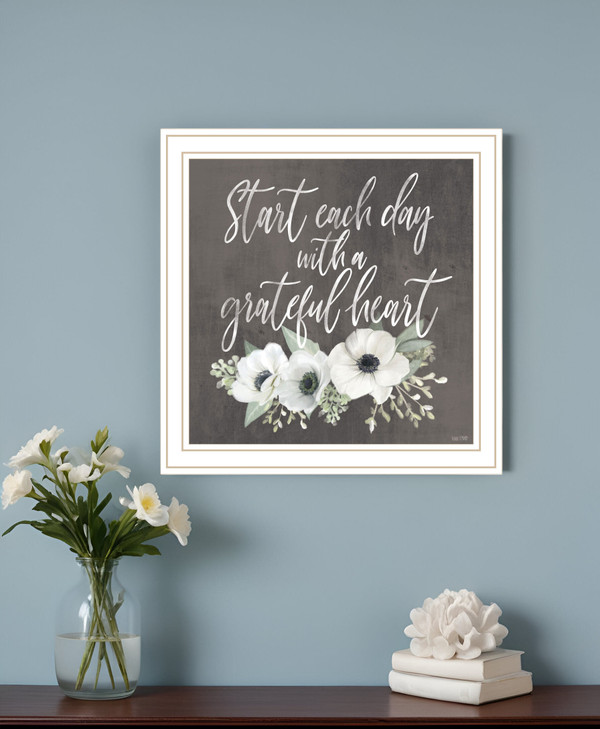 Grateful Heart White Framed Print Wall Art N270-529829