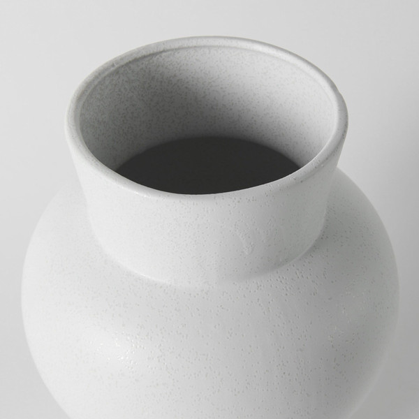 11" White Contempo Deco Ceramic Vase N270-397593