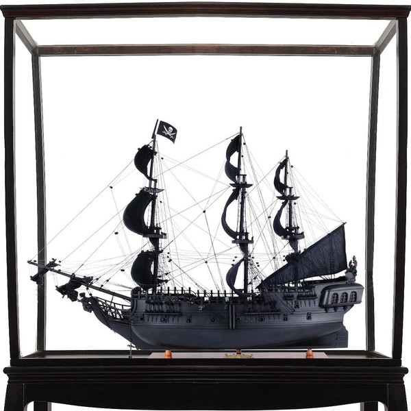 69" Black Black Pearl Pirate Floor Display Boat Hand Painted Decorative Boat N270-401982