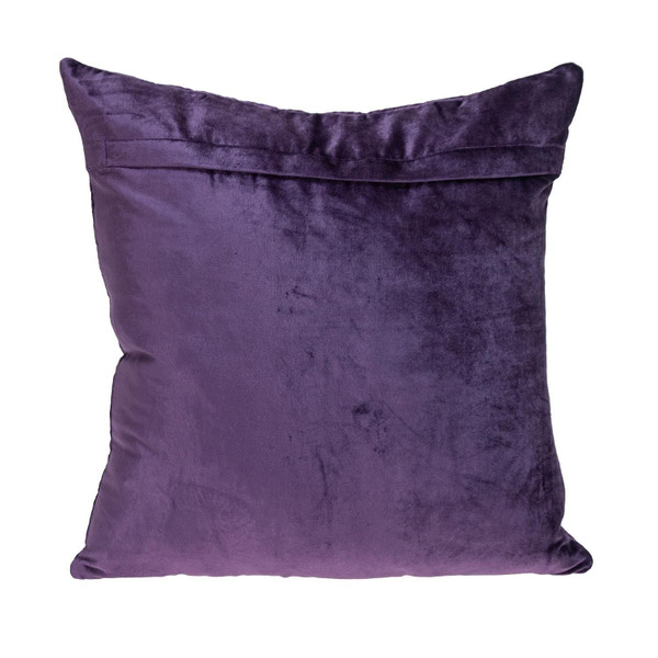 Purple Chunky Geo Stitched Velvet Decorative Throw Pillow N270-402900