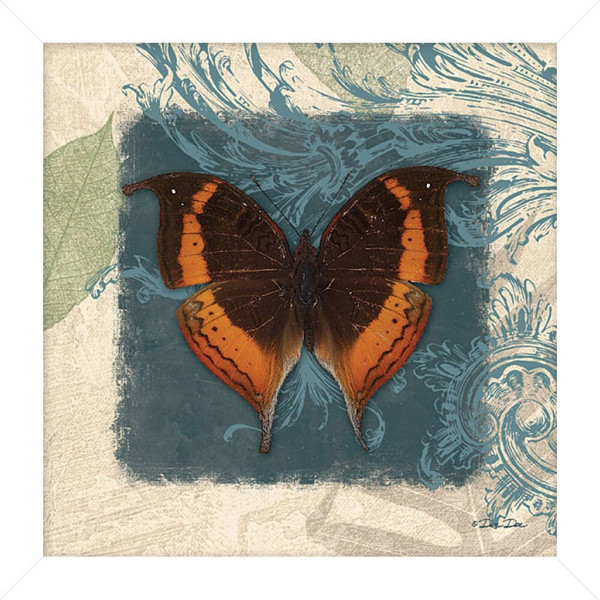 Swirl Butterfly II White Framed Print Wall Art N270-407345
