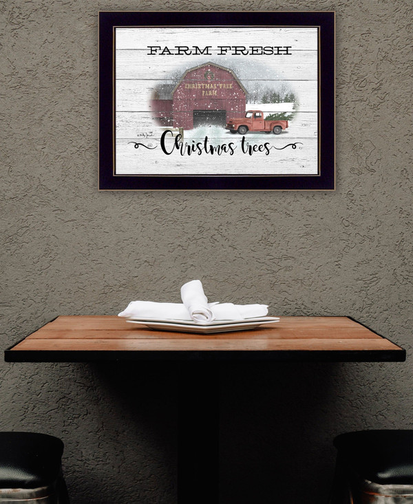 Farm Fresh Christmas Trees 1 Black Framed Print Wall Art N270-415839