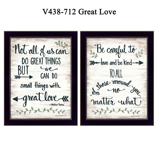 Set Of Two Great Love 1 Black Framed Print Wall Art N270-405967
