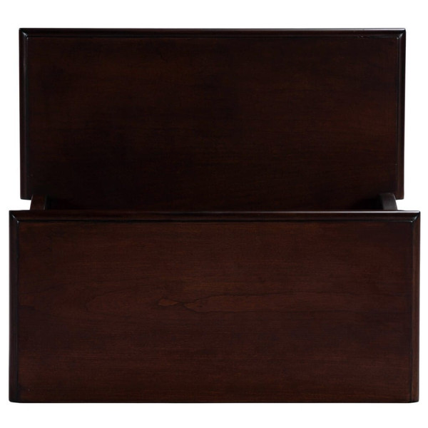 15" Dark Brown Wood Handcrafted Step Stool N270-389142