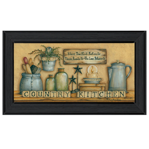 Country Kitchen 6 Black Framed Print Kitchen Wall Art N270-406567