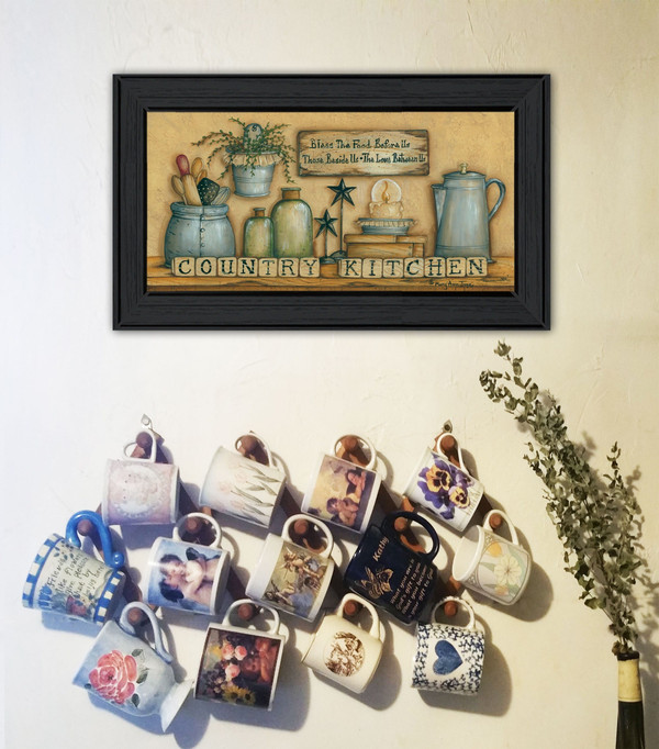 Country Kitchen 6 Black Framed Print Kitchen Wall Art N270-406567