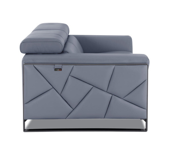 Two Piece Indoor Light Blue Italian Leather Five Person Seating Set N270-476545