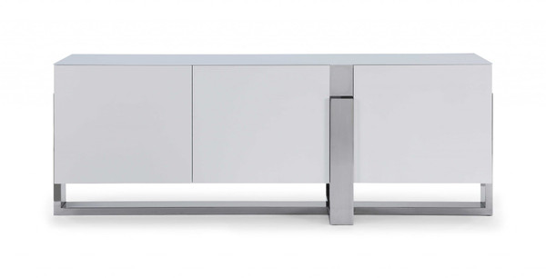 91" White Glass Frame Console Table N270-320857