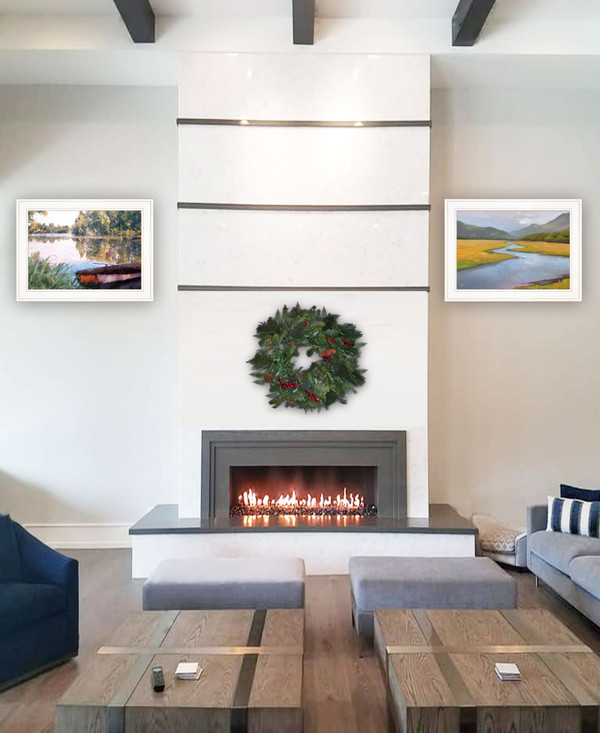 Set Of Two Serene Water 1 White Framed Print Wall Art N270-407900