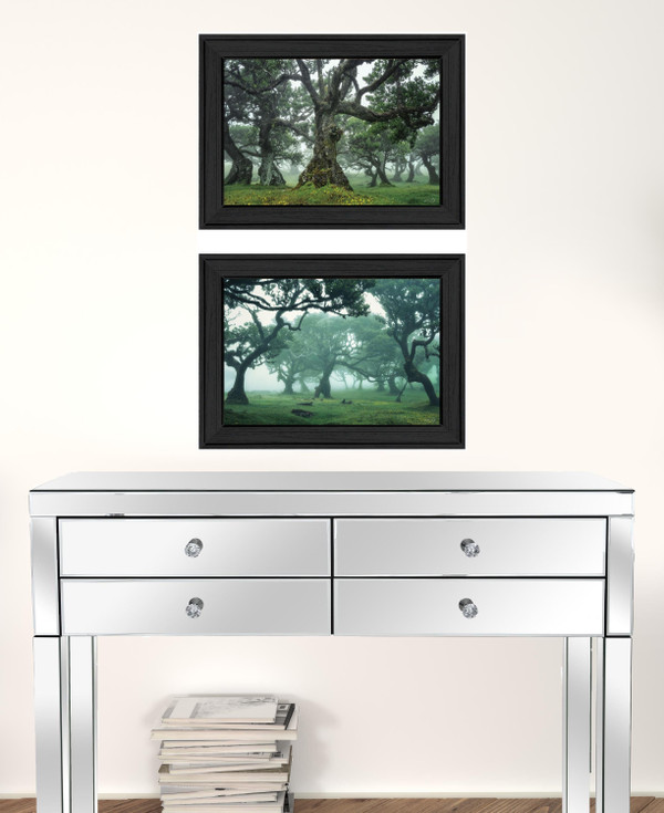 Set Of Two Enchanted Forest 2 Black Framed Print Wall Art N270-408032