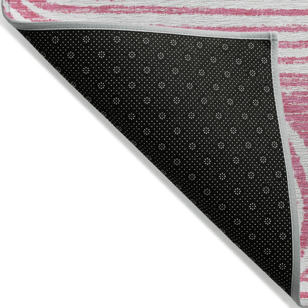 9' X 12' Blush Abstract Washable Non Skid Indoor Outdoor Area Rug N270-561829
