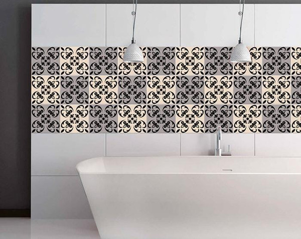 6" X 6" Light Grey And Cream Orchid Peel And Stick Removable Tiles N270-390745