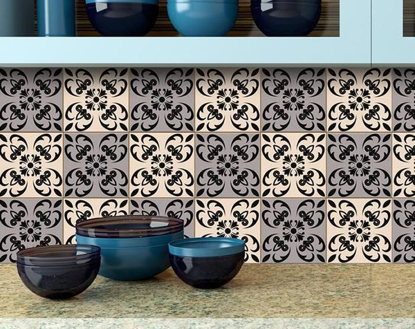 6" X 6" Light Grey And Cream Orchid Peel And Stick Removable Tiles N270-390745