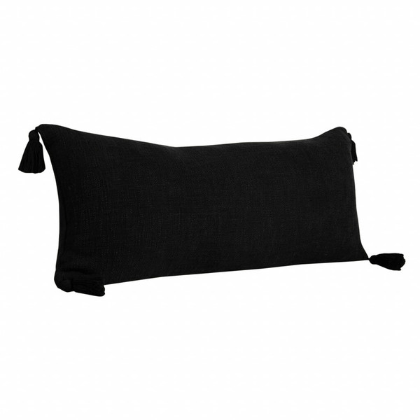 14" X 36" Jet Black 100% Cotton Zippered Pillow N270-517314