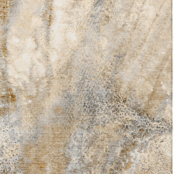 3' X 5' Brown Abstract Washable Non Skid Indoor Outdoor Area Rug N270-559571