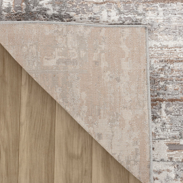 4' X 6' Gray and Brown Abstract Distressed Area Rug N270-558952