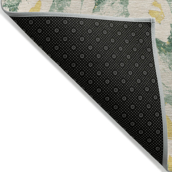 3' X 5' Green Floral Washable Non Skid Indoor Outdoor Area Rug N270-561717