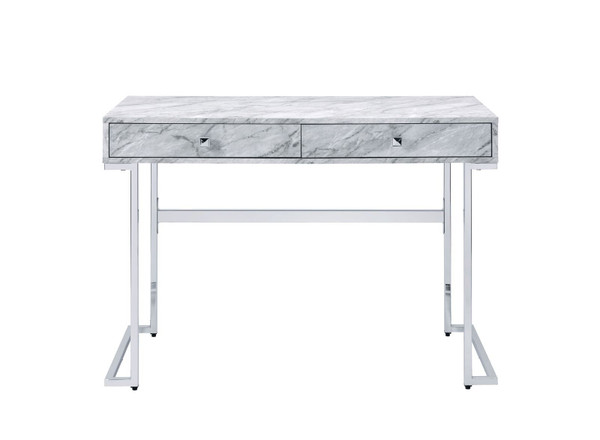 42" White Writing Desk With Two Drawers N270-491419