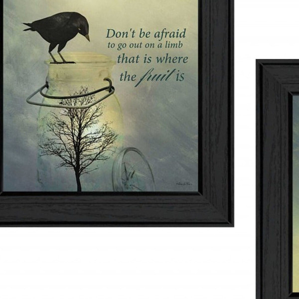 Set Of Two Glass Jars Black Framed Print Kitchen Wall Art N270-405660
