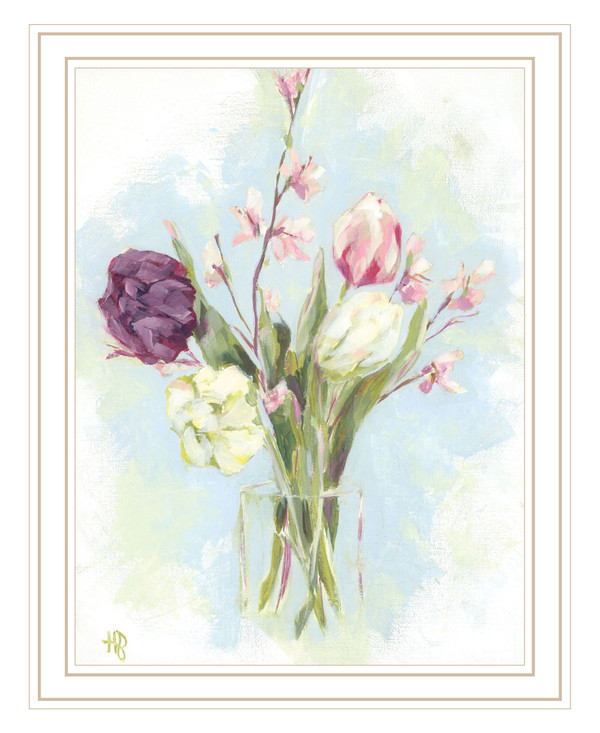 Flower Farm Bouquet White Framed Print Wall Art N270-529931