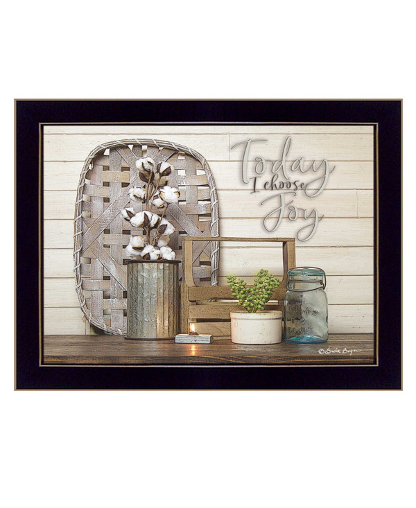 Today I Choose Joy 1 Black Framed Print Wall Art N270-416101