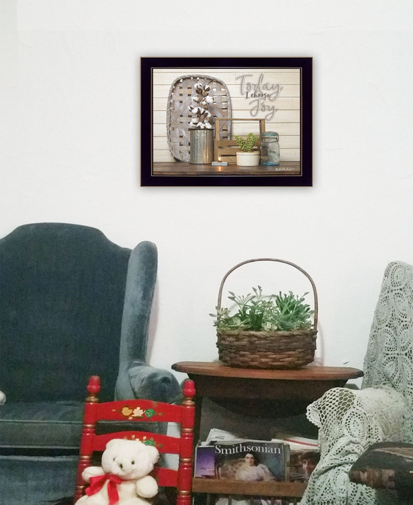 Today I Choose Joy 1 Black Framed Print Wall Art N270-416101