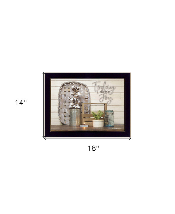 Today I Choose Joy 1 Black Framed Print Wall Art N270-416101