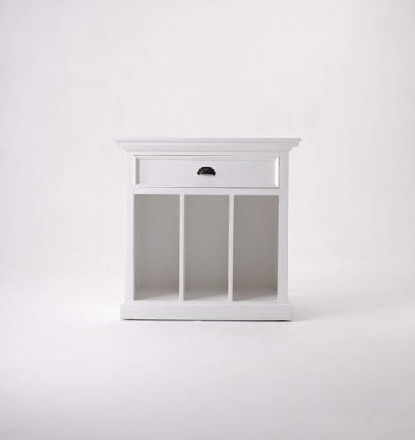 31" Distressed White Wood Nightstand with Dividers N270-397621