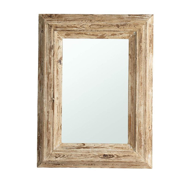 39" Natural Distressed Wood Framed Accent Mirror N270-484996