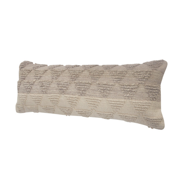 18" X 18" Tan and Black Geometric Cotton Zippered Pillow With Shag N270-517344
