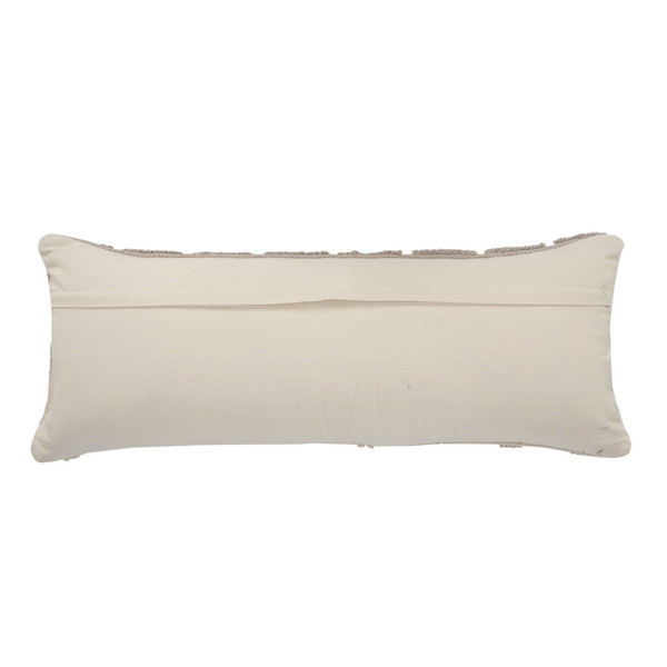 18" X 18" Tan and Black Geometric Cotton Zippered Pillow With Shag N270-517344