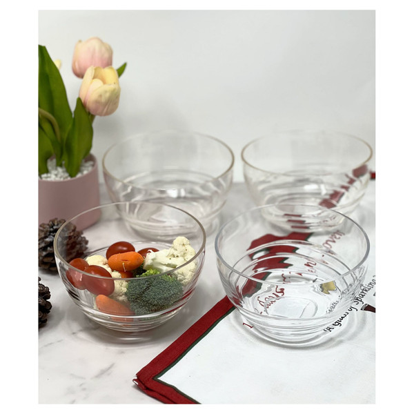 Clear Four Piece Round Swirl Acrylic Service For Four Bowl Set N270-520891