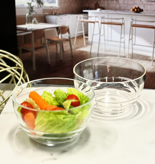 Clear Four Piece Round Swirl Acrylic Service For Four Bowl Set N270-520891