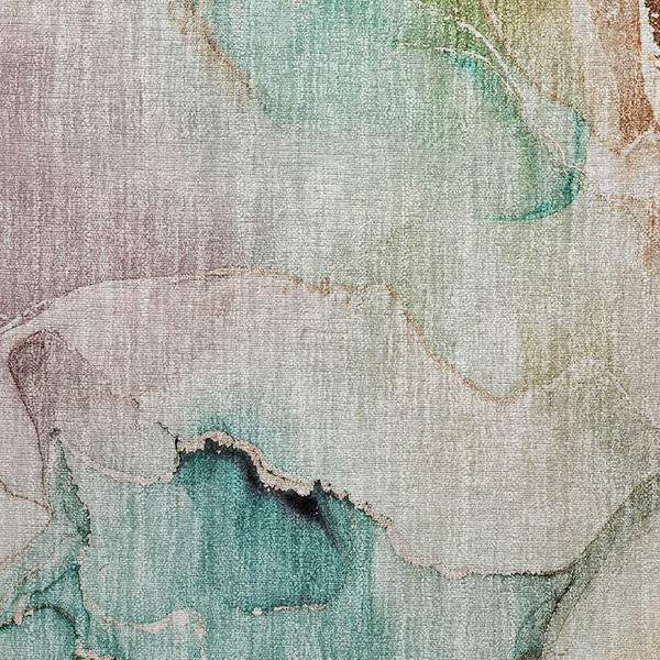 2' X 3' Teal Abstract Washable Non Skid Indoor Outdoor Area Rug N270-560474