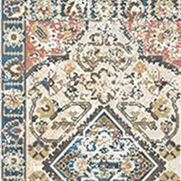 8' Beige Oriental Distressed Runner Rug With Fringe N270-555337