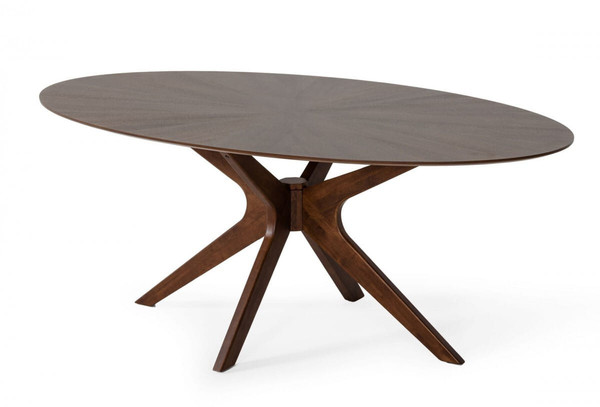 75" Brown Oval Solid Manufactured Wood Pedestal Base Dining Table N270-486013
