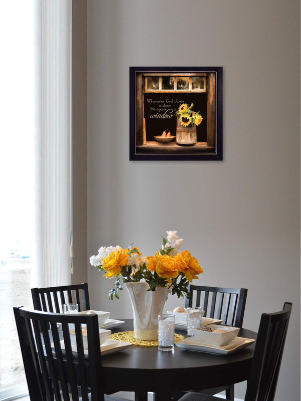 God Opens Windows Black Framed Print Wall Art N270-415683