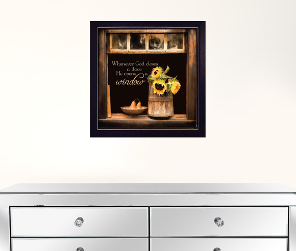 God Opens Windows Black Framed Print Wall Art N270-415683