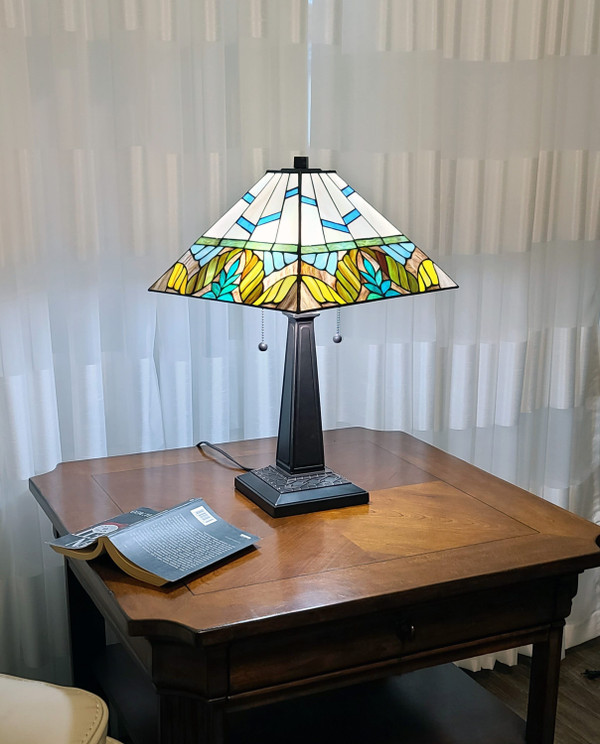 22" Dark Brown Metal Two Light Candlestick Table Lamp With White Shade N270-478158