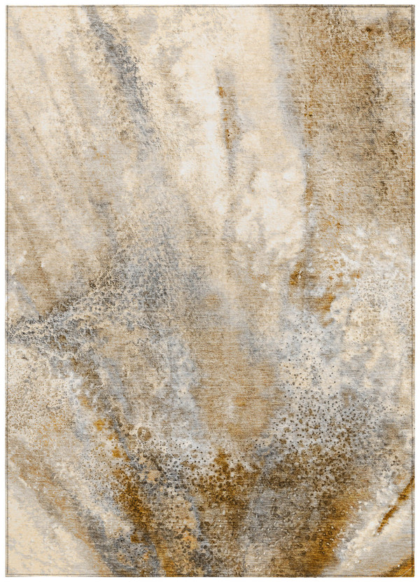 9' X 12' Brown Abstract Washable Non Skid Indoor Outdoor Area Rug N270-559575