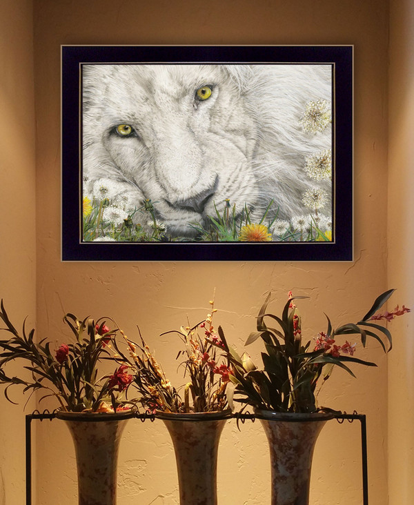 Dandy Lion 1 Black Framed Print Wall Art N270-415871