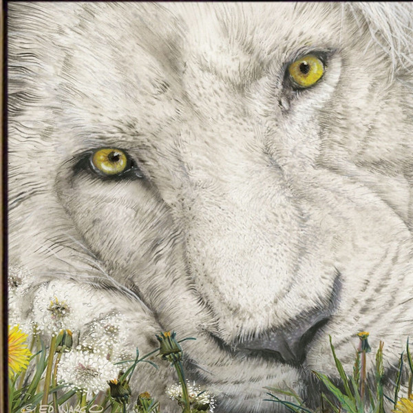 Dandy Lion 1 Black Framed Print Wall Art N270-415871