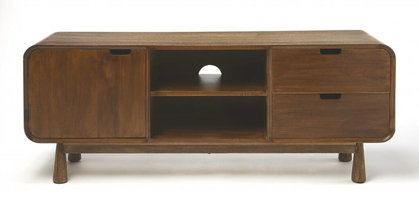 50" Brown Mid Century Modern Wood TV Stand N270-389231