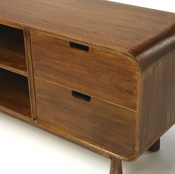 50" Brown Mid Century Modern Wood TV Stand N270-389231