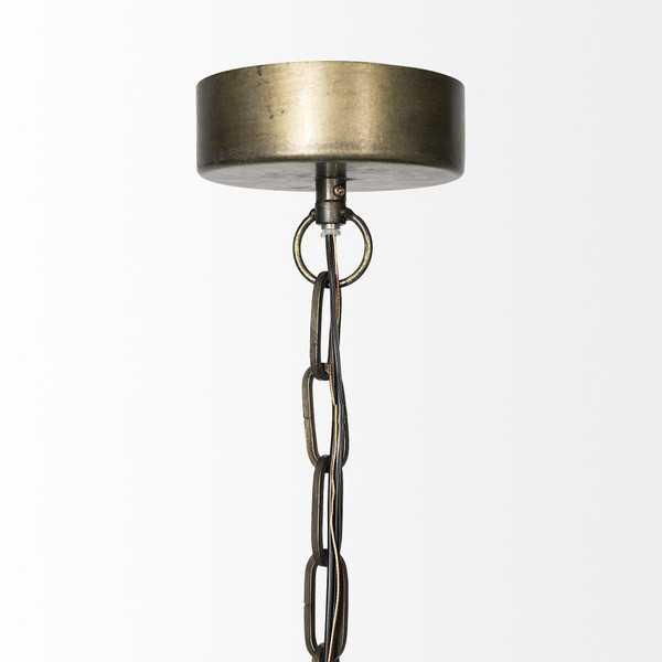 Rustic Gold Ton Metal Dome Hanging Light N270-392836