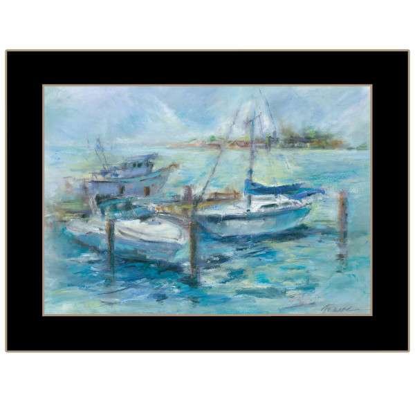 Dockside 1 Black Framed Print Wall Art N270-415902
