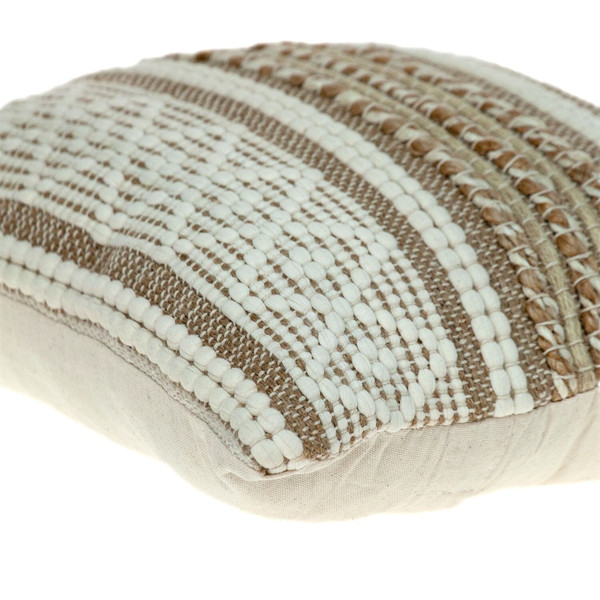 Linen And Brown Jute Throw Pillow N270-383176